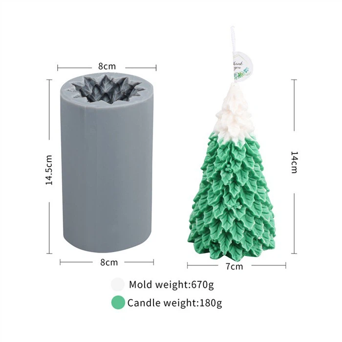 Christmas Tree Candle Silicone Resin Mold