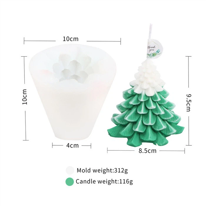 Christmas Tree Candle Silicone Resin Mold