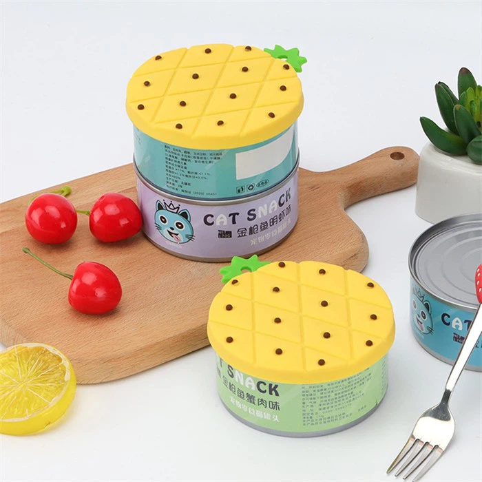 Pet Cans Silicone Lids With Pineapple Shaped